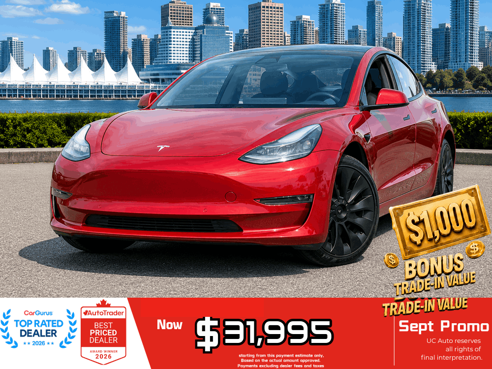 Red 2021 Tesla Model 3 Sedan Rear-Wheel Drive Automatic