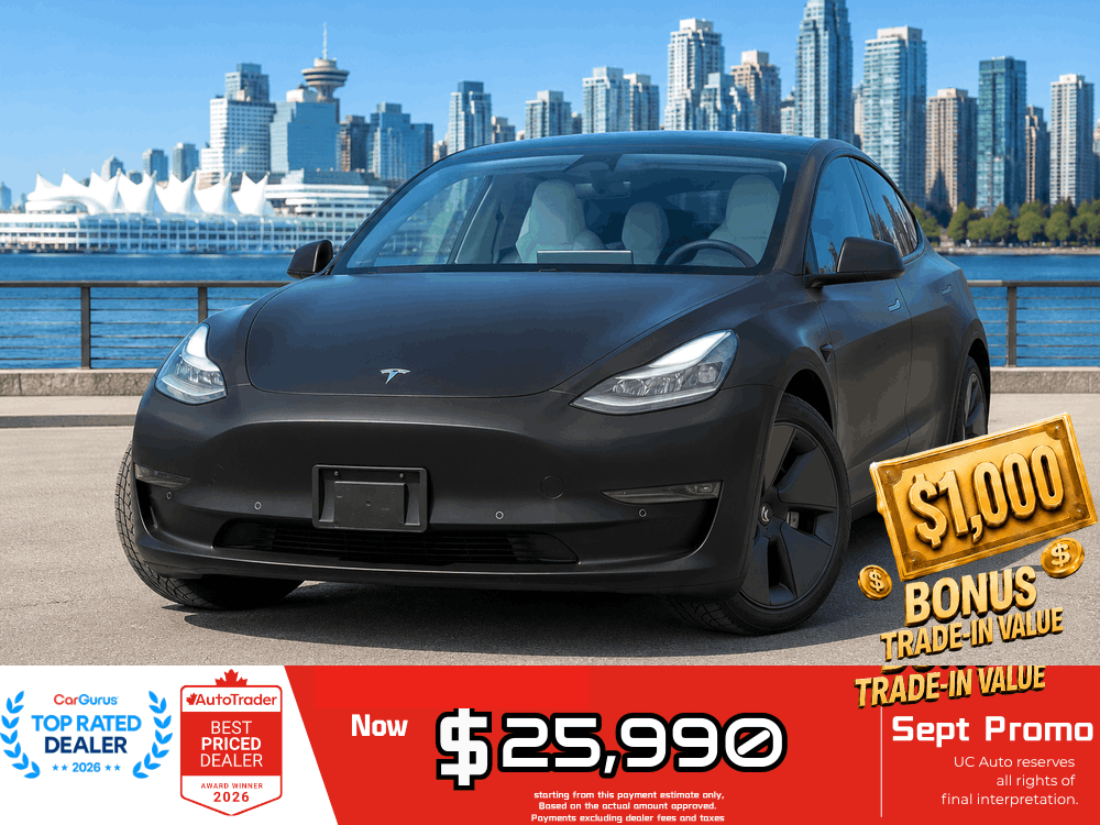 Black 2021 Tesla Model 3 Sedan Rear-Wheel Drive Automatic