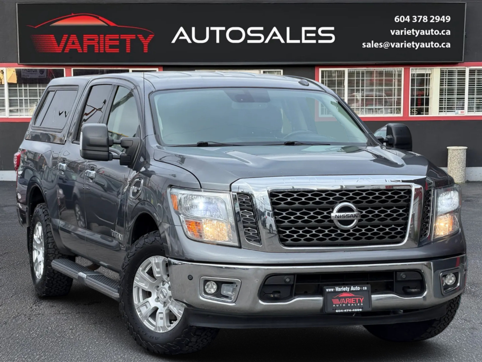 Gray 2017 Nissan Titan Pickup Truck Four-Wheel Drive Automatic