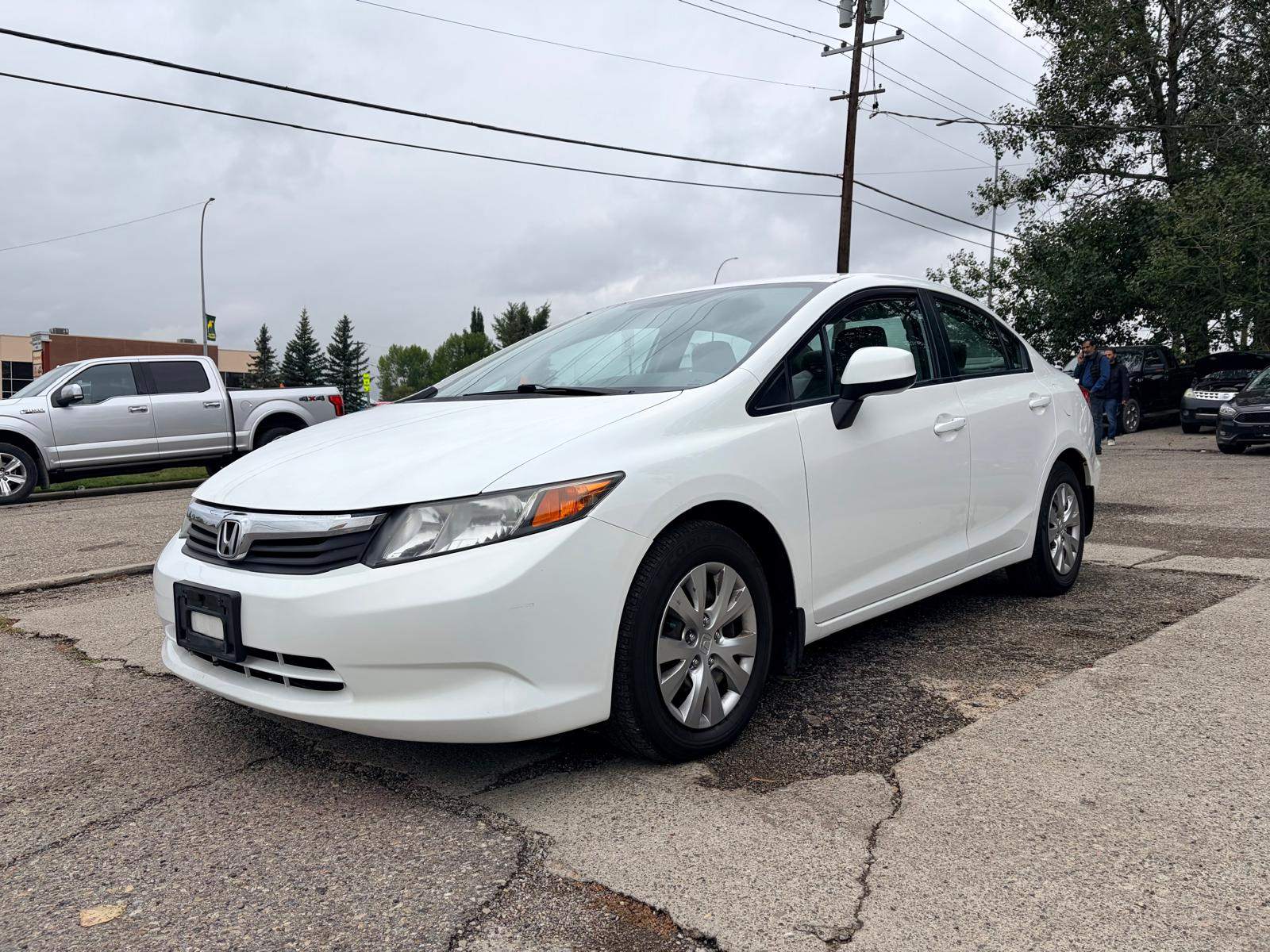 White 2012 Honda Civic Sedan Front-Wheel Drive Manual